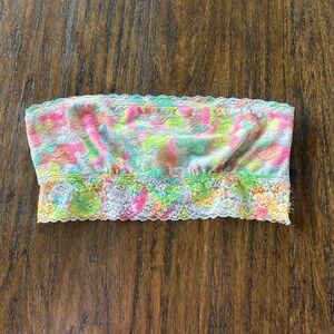 Victoria’s Secret PINK Y2K Girly Neon Tie Dye Lace Bandeau Top | Size S-M